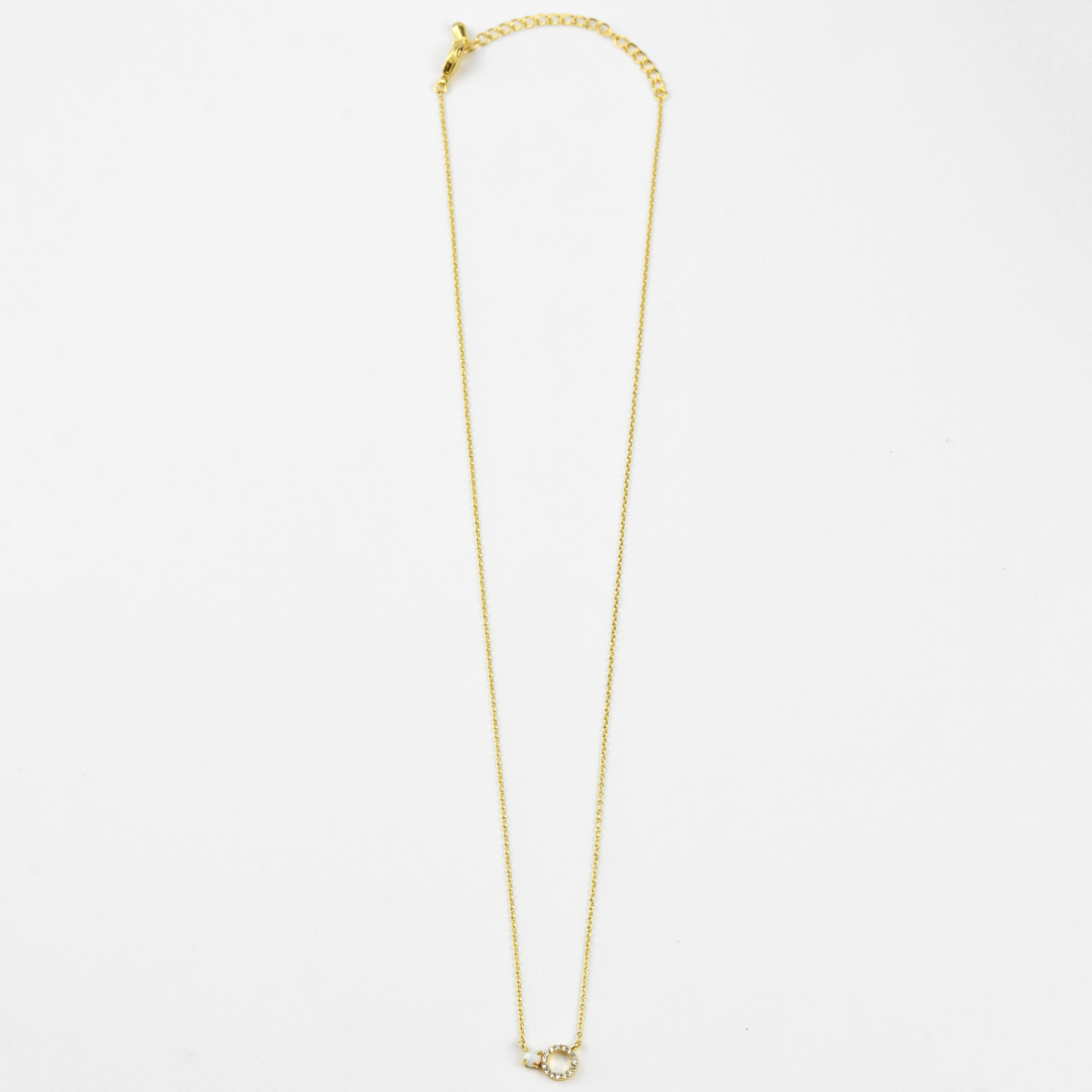 Petite Opal Halo Necklace - Goldmakers Fine Jewelry