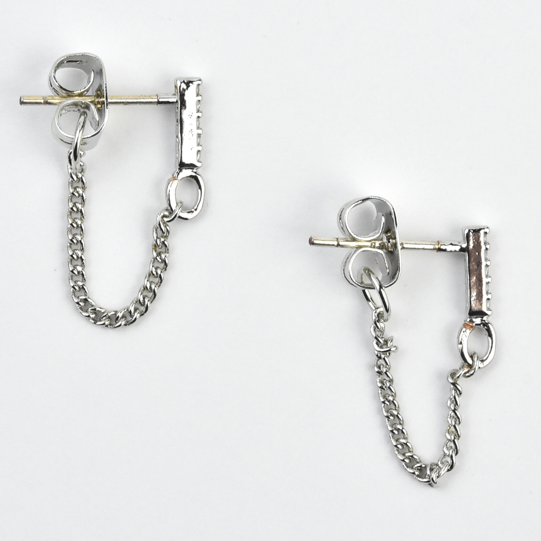 Piper Bar Chain Earrings - Goldmakers Fine Jewelry