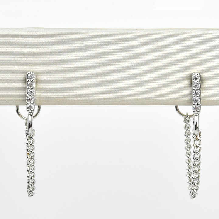 Piper Bar Chain Earrings - Goldmakers Fine Jewelry