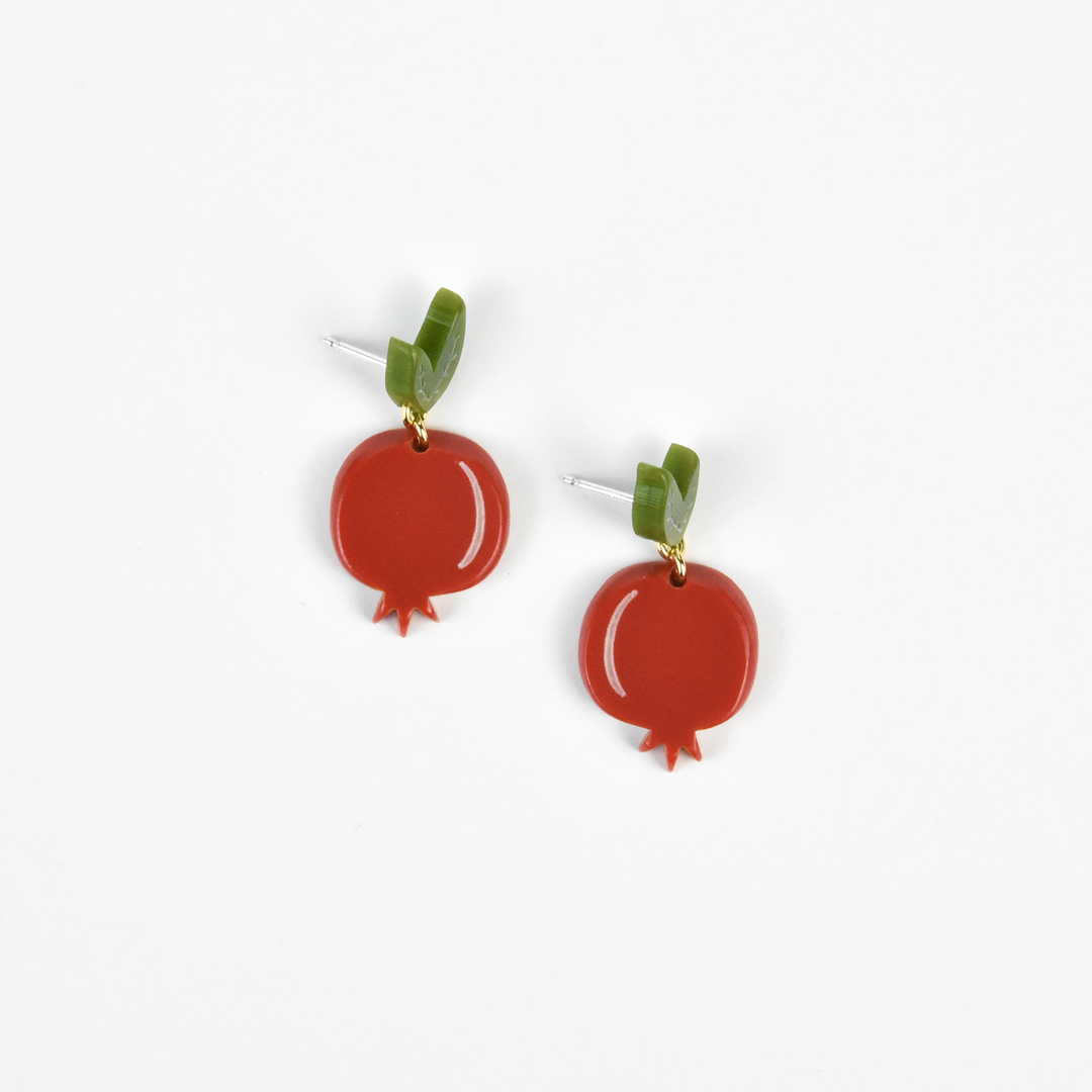 Small Pomegranate Earrings - Goldmakers Fine Jewelry