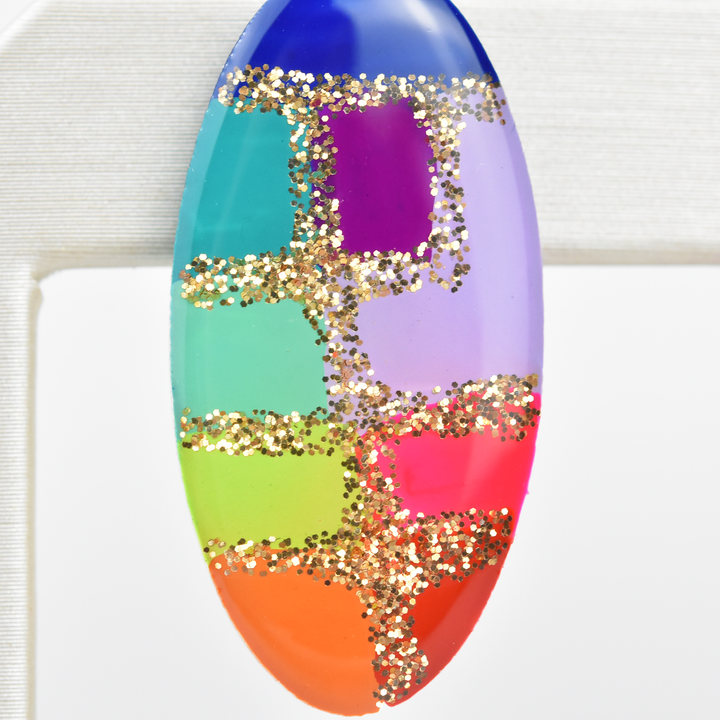Rainbow Abstract Art Glitter Studs - Goldmakers Fine Jewelry