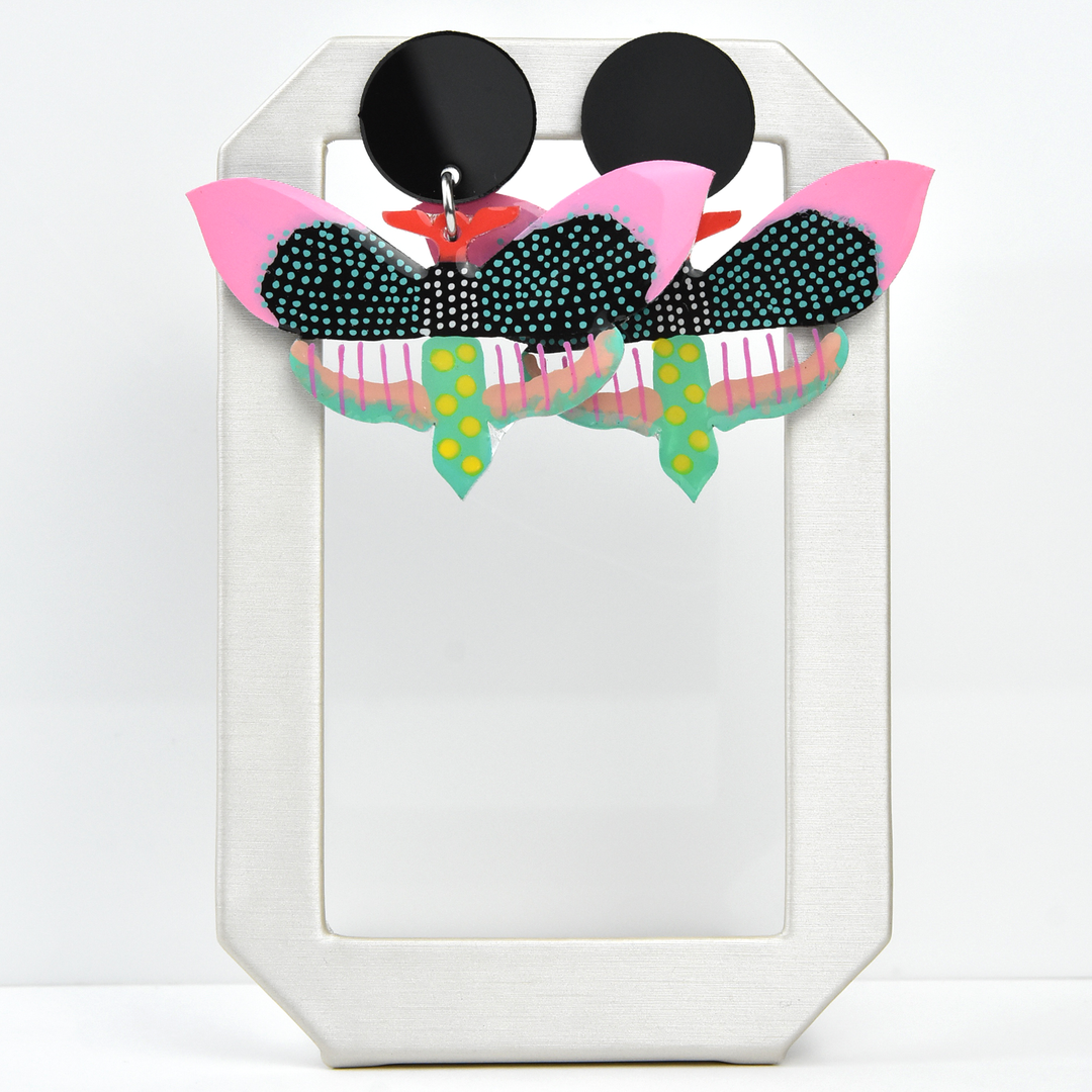 Pastel and Black Butterfly Earrings - Goldmakers Fine Jewelry