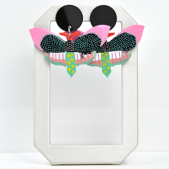 Pastel and Black Butterfly Earrings - Goldmakers Fine Jewelry