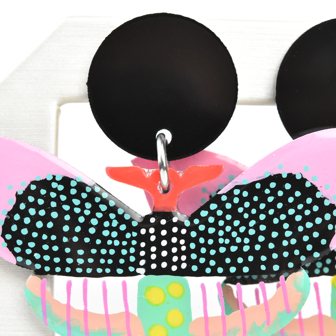 Pastel and Black Butterfly Earrings - Goldmakers Fine Jewelry