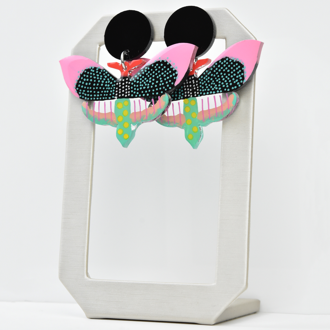 Pastel and Black Butterfly Earrings - Goldmakers Fine Jewelry