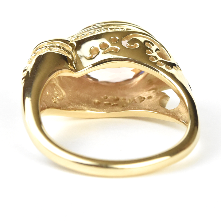 Morganite Paisley Cocktail Ring in Gold - Goldmakers Fine Jewelry