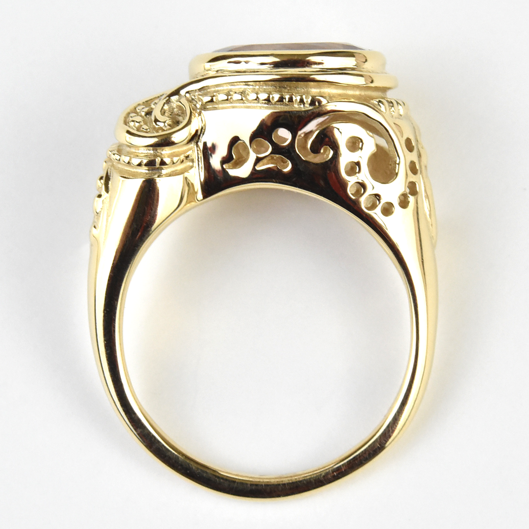 Morganite Paisley Cocktail Ring in Gold - Goldmakers Fine Jewelry