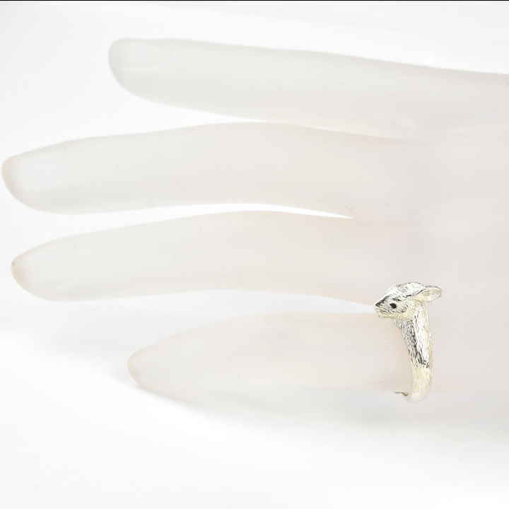 Sterling Silver Wild Rabbit Ring  with Rubies - Goldmakers Fine Jewelry