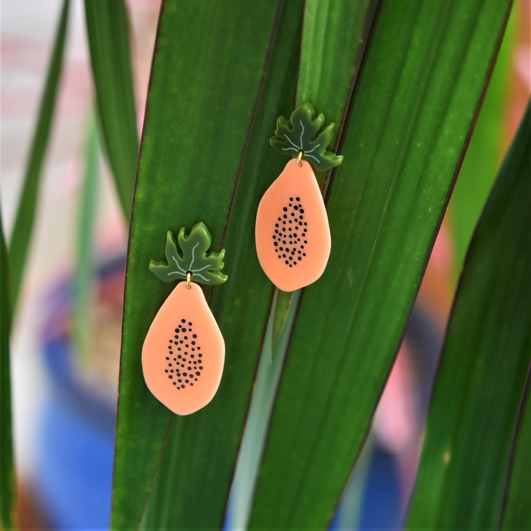 Mini Papaya Post Earrings - Goldmakers Fine Jewelry
