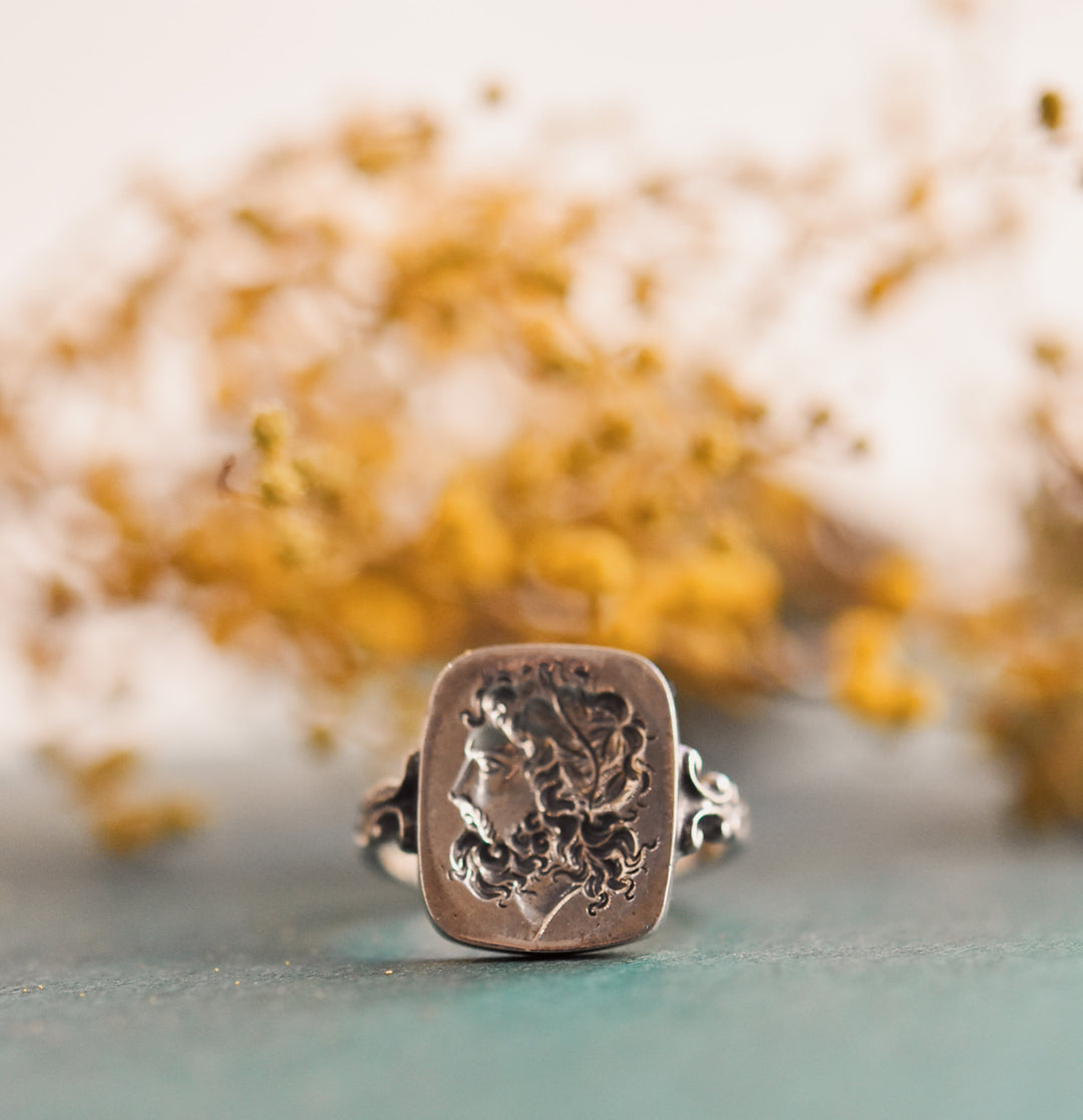 Philosopher Intaglio Ring in Silver - Goldmakers Fine Jewelry