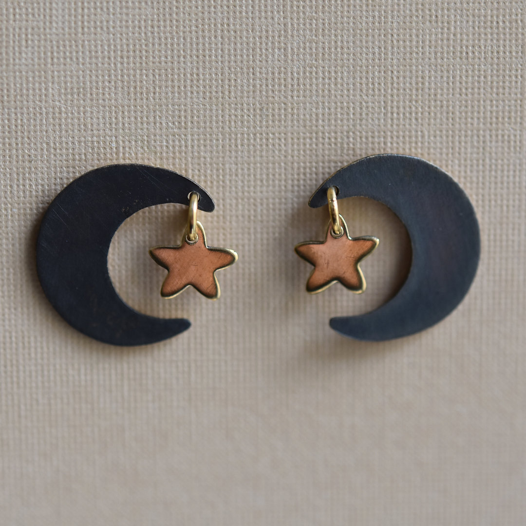 Noir Luna Studs - Goldmakers Fine Jewelry