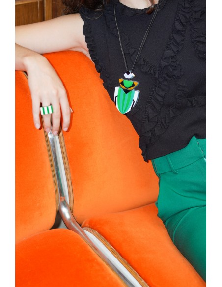 Panorama Beetle Necklace - Goldmakers Fine Jewelry