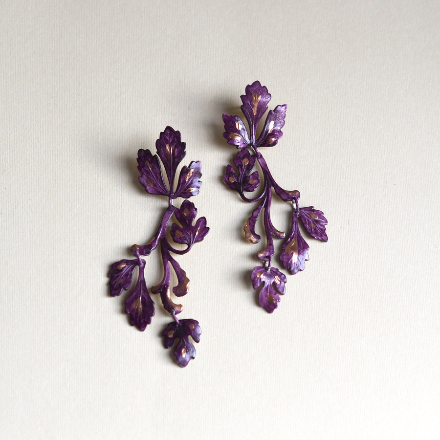 Plum Pietrina Earrings - Goldmakers Fine Jewelry