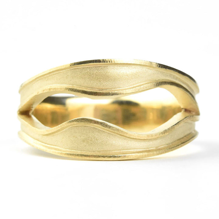 Matte Sculptural Band in 10K Yellow Gold