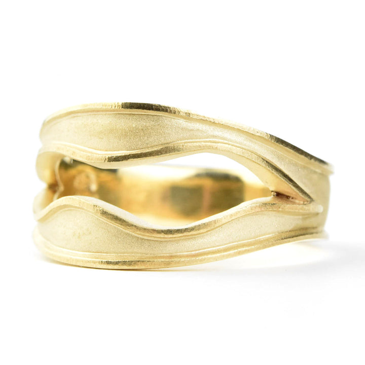 Matte Sculptural Band in 10K Yellow Gold