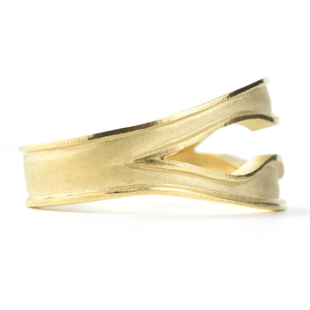 Matte Sculptural Band in 10K Yellow Gold