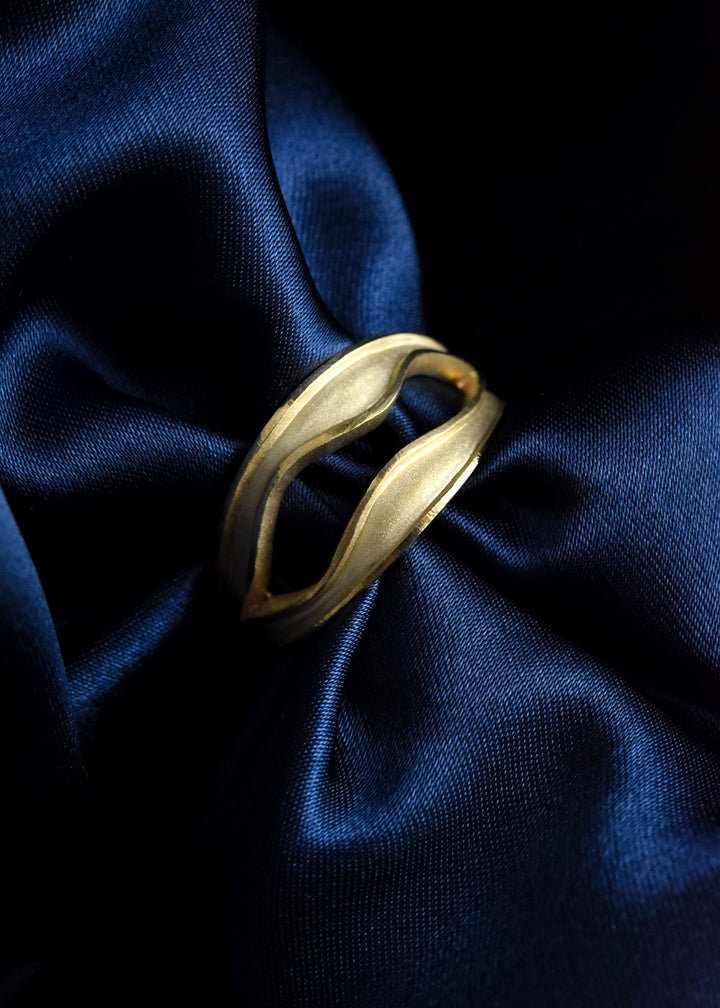 Matte Sculptural Band in 10K Yellow Gold