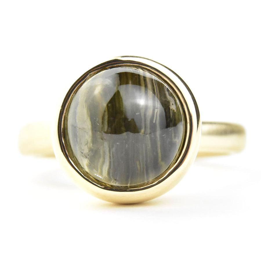 Cat's Eye Tourmaline Lollipop Ring in Gold - Goldmakers Fine Jewelry