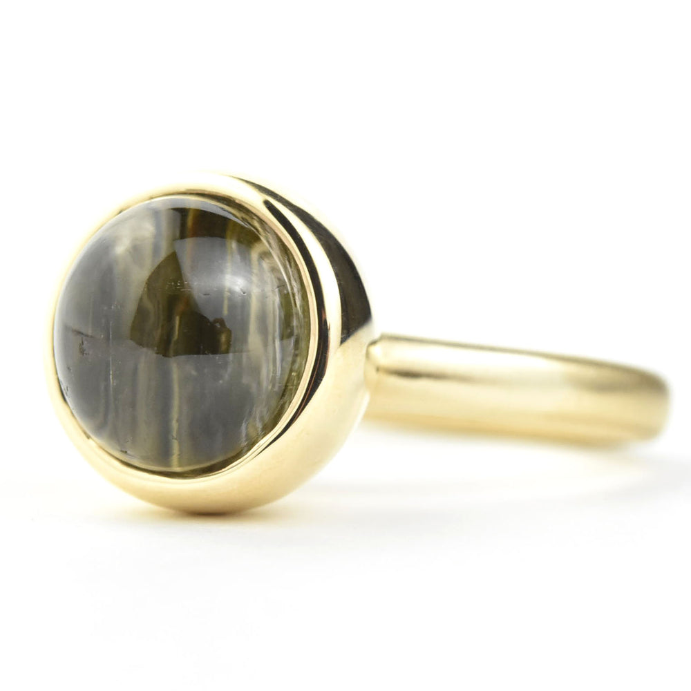 Cat's Eye Tourmaline Lollipop Ring in Gold - Goldmakers Fine Jewelry