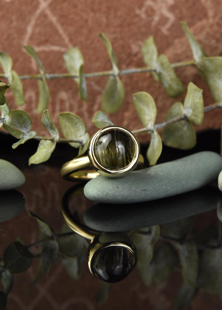 Cat's Eye Tourmaline Lollipop Ring in Gold - Goldmakers Fine Jewelry