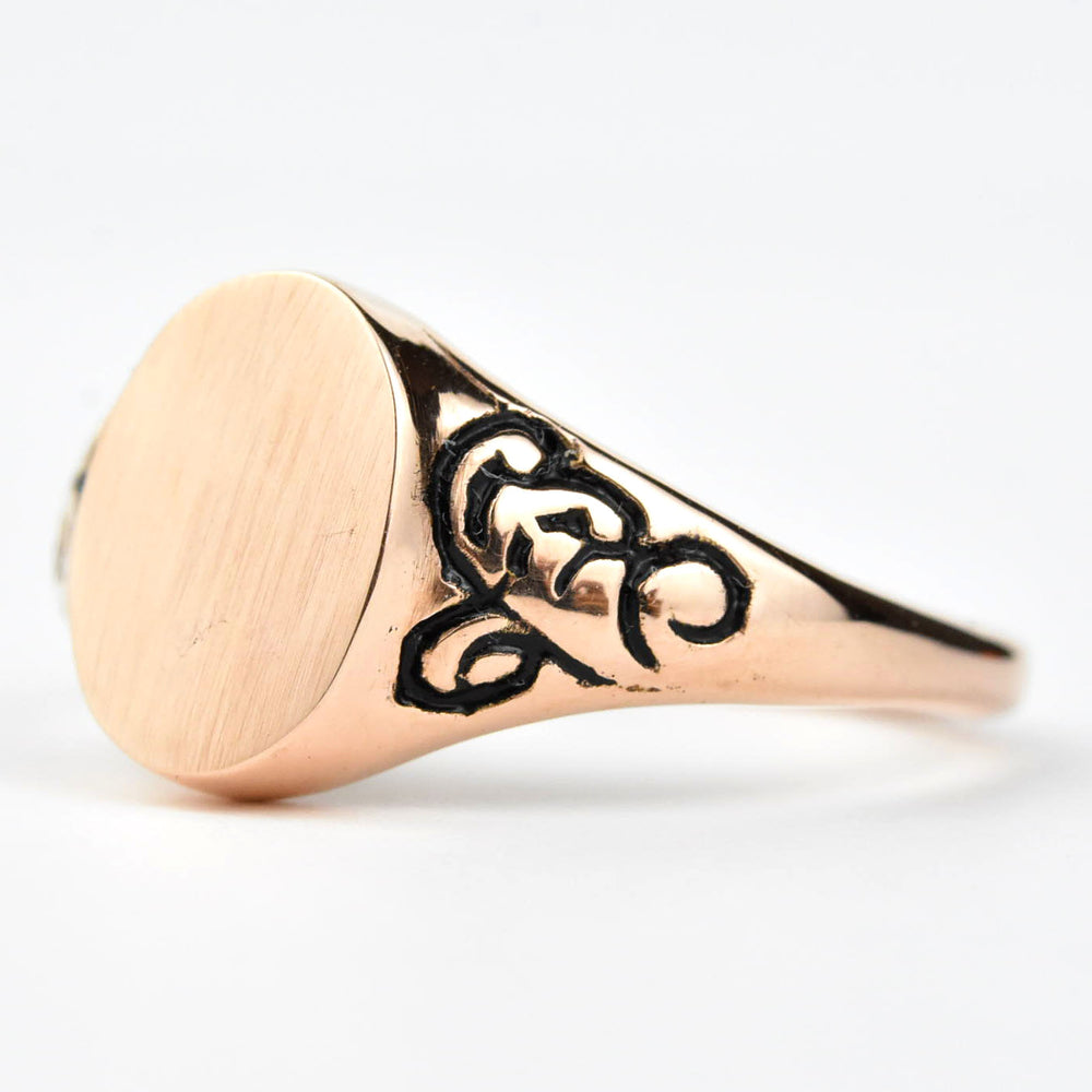 The Mildred 14k Rose Gold Signet Ring - Goldmakers Fine Jewelry