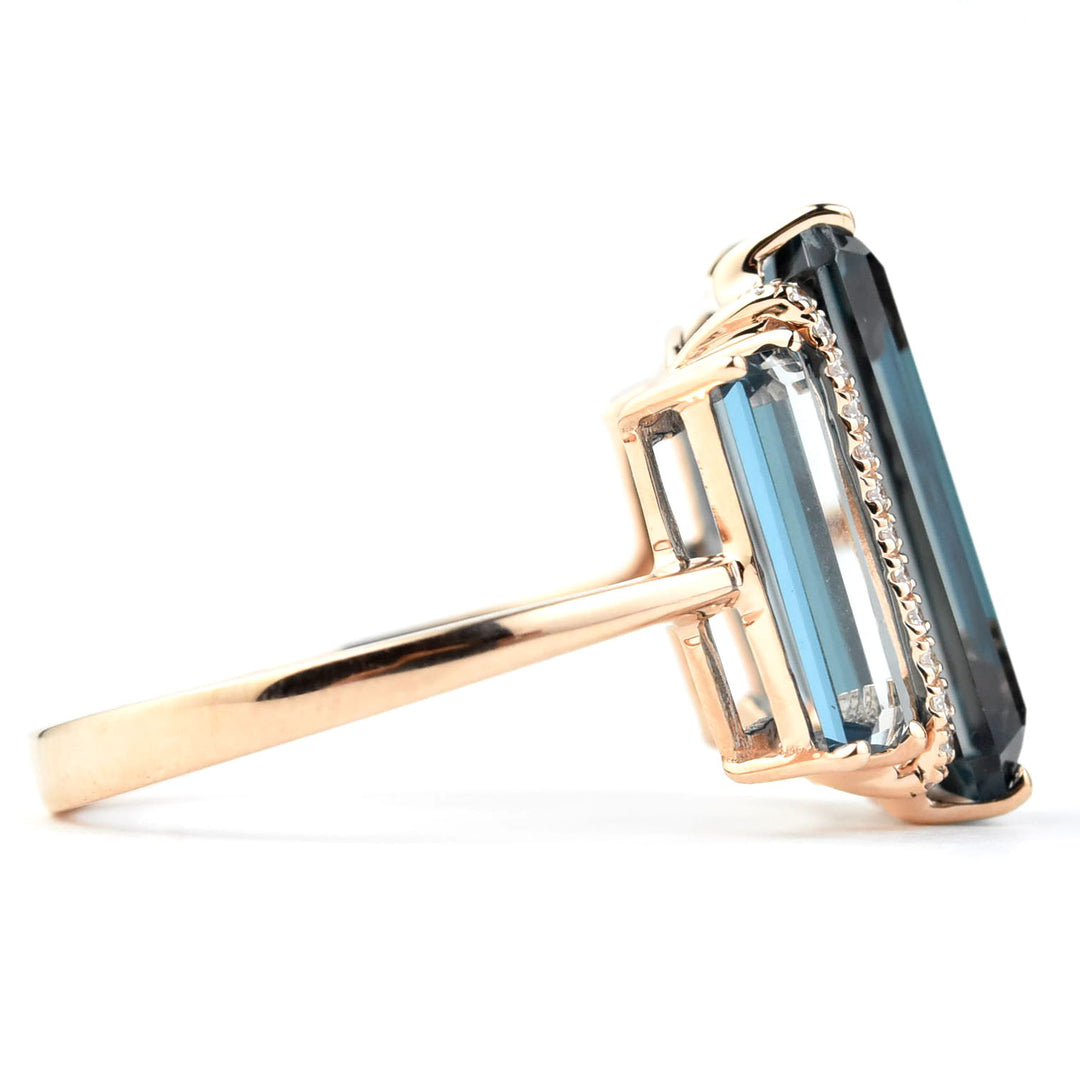 London Blue Topaz and Diamond Cocktail Ring