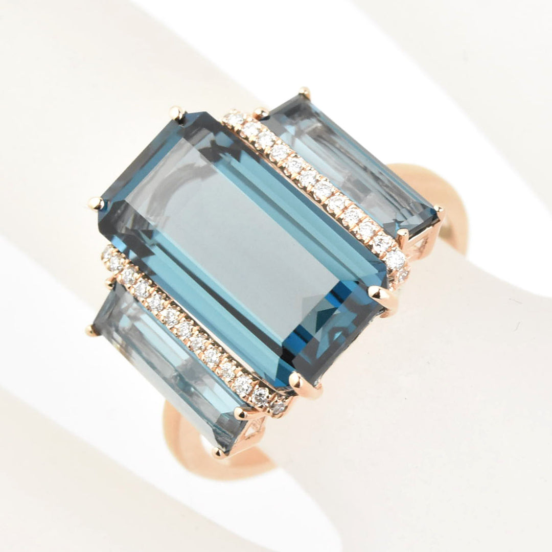 London Blue Topaz and Diamond Cocktail Ring