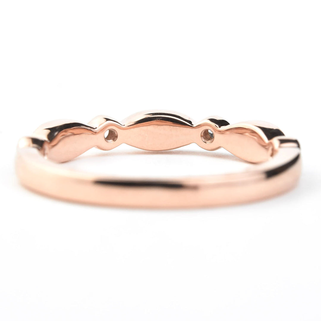 Diamond Almond Band in 14k Rose Gold - Goldmakers Fine Jewelry