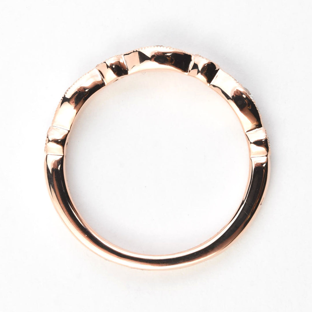 Diamond Almond Band in 14k Rose Gold - Goldmakers Fine Jewelry