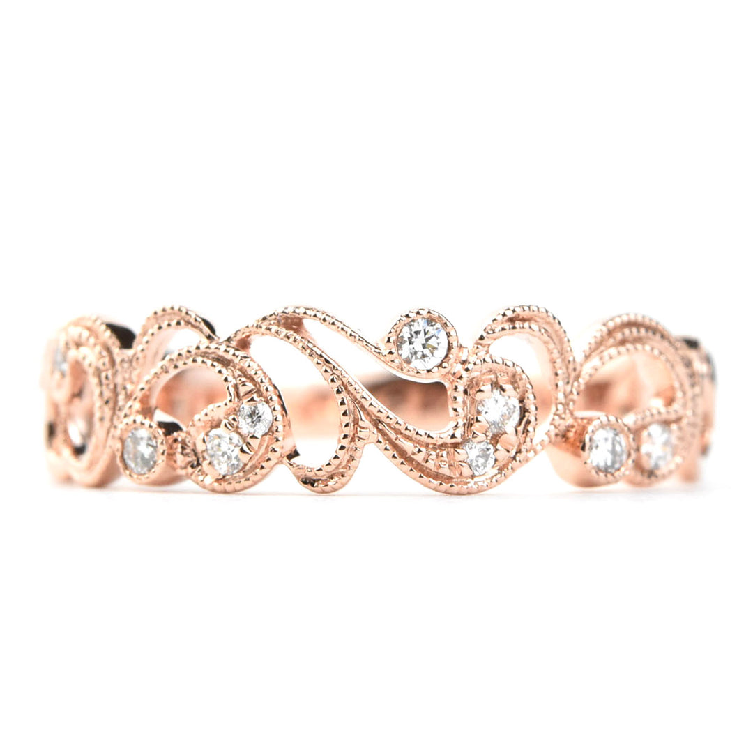 Victorian Ivy Diamond Band in Gold - Goldmakers Fine Jewelry