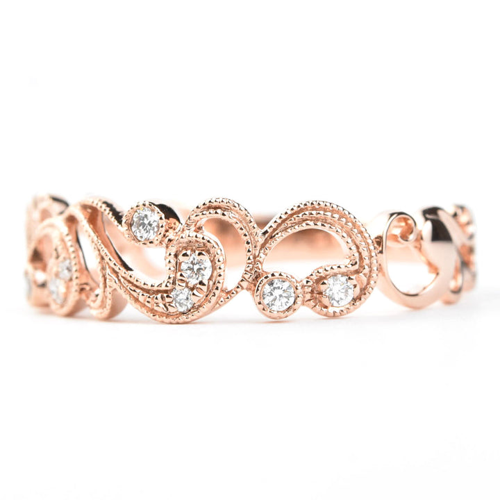 Victorian Ivy Diamond Band in Gold - Goldmakers Fine Jewelry