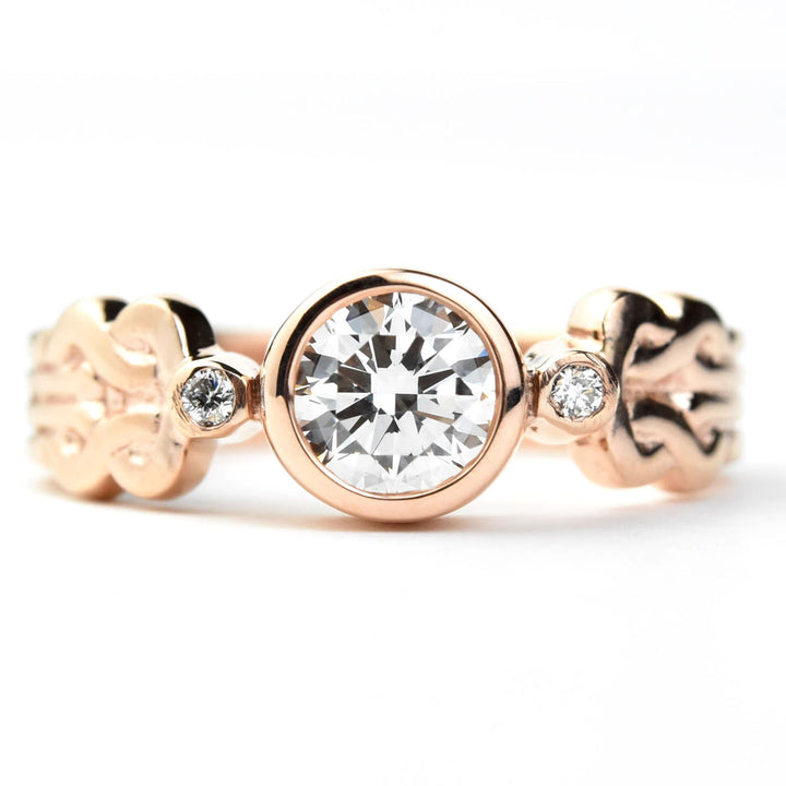 Celtic Diamond Engagement Ring in Rose Gold