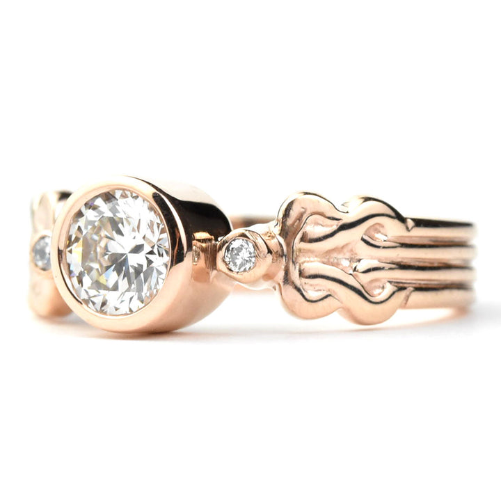 Celtic Diamond Engagement Ring in Rose Gold