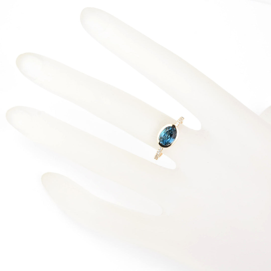 Oval London Blue Topaz and Diamond Ring