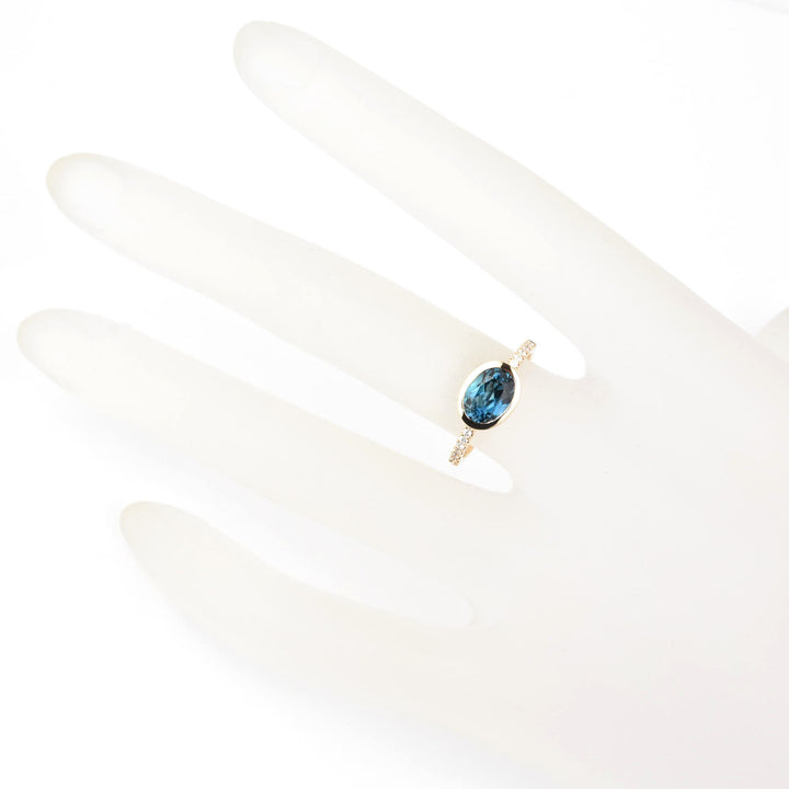 Oval London Blue Topaz and Diamond Ring