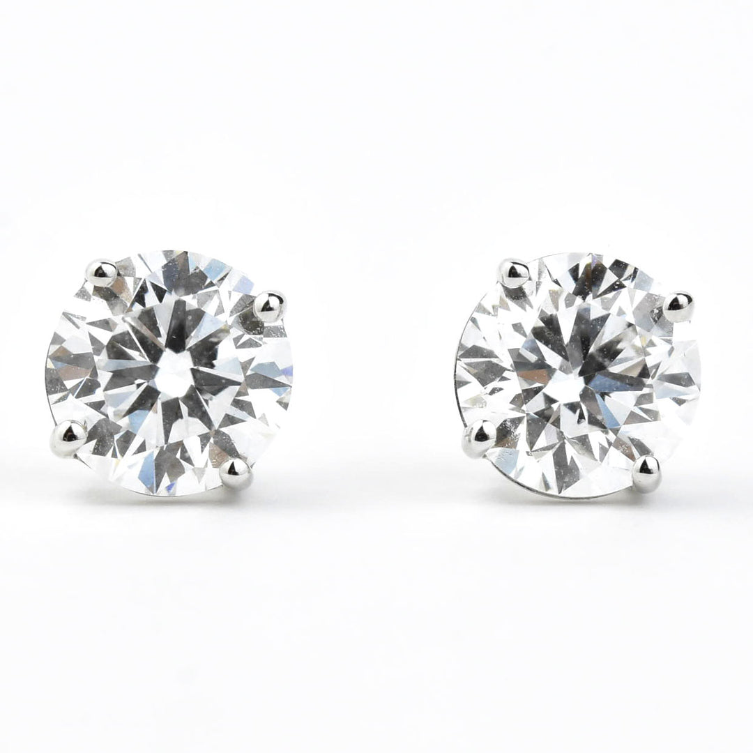 Diamond Stud Earrings in 14k White Gold 2 ctw - Goldmakers Fine Jewelry