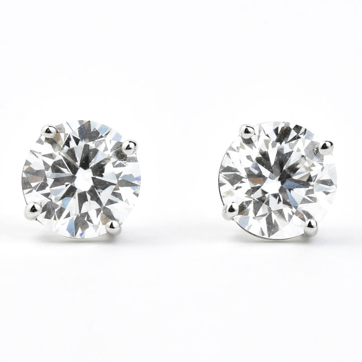 Diamond Stud Earrings in 14k White Gold 2 ctw - Goldmakers Fine Jewelry