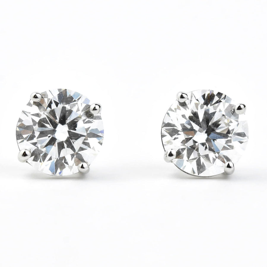Diamond Stud Earrings in 14k White Gold 2 ctw - Goldmakers Fine Jewelry