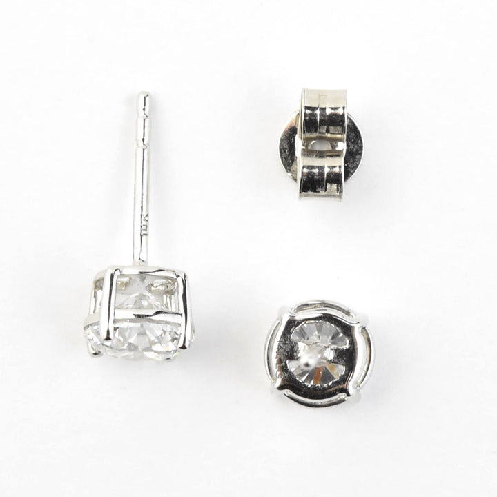 Diamond Stud Earrings in 14k White Gold 2 ctw - Goldmakers Fine Jewelry