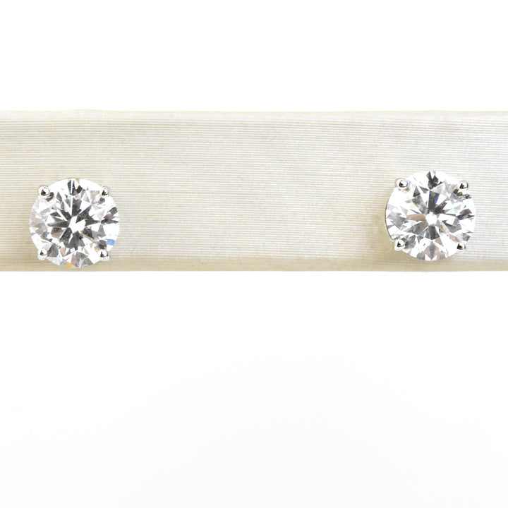 Diamond Stud Earrings in 14k White Gold 2 ctw - Goldmakers Fine Jewelry