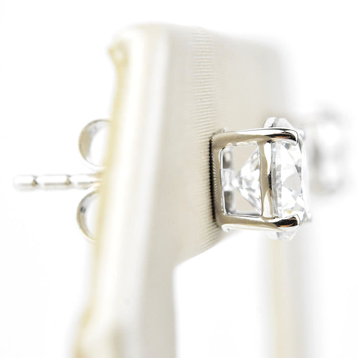 Diamond Stud Earrings in 14k White Gold 2 ctw - Goldmakers Fine Jewelry