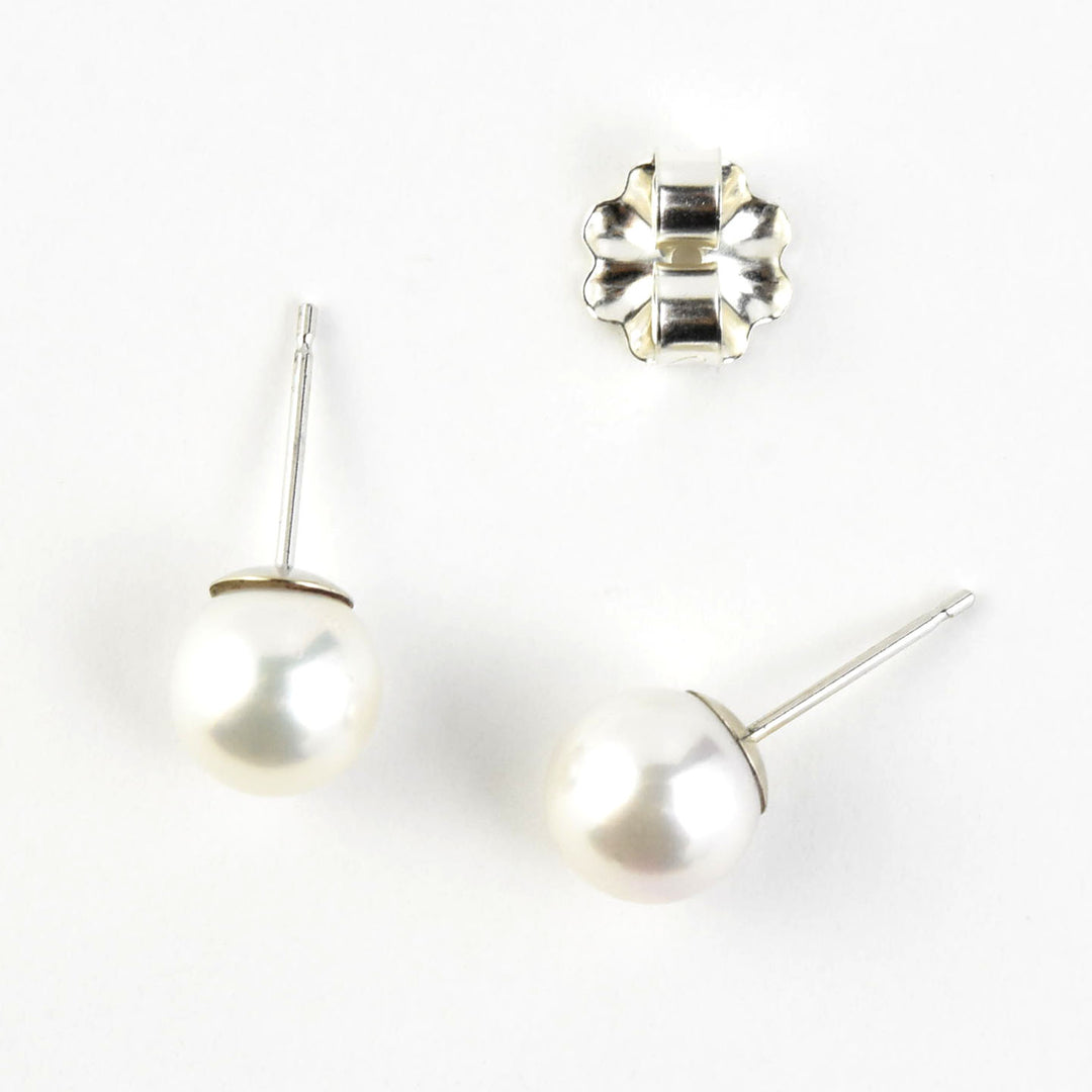 Akoya Pearl Studs in 14k White Gold