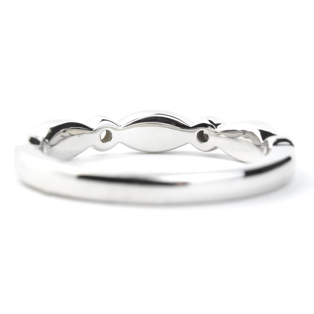 Diamond Almond Band in White Gold - Goldmakers Fine Jewelry