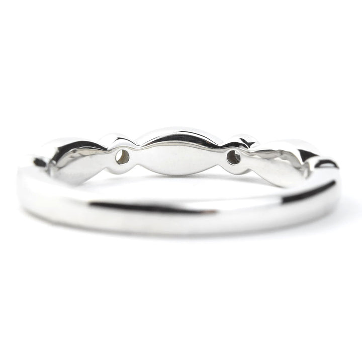 Diamond Almond Band in White Gold - Goldmakers Fine Jewelry
