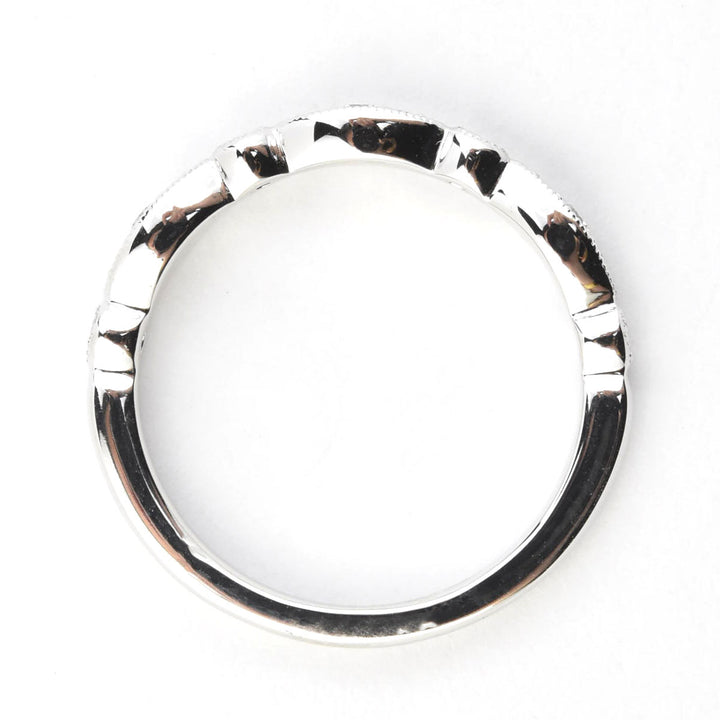 Diamond Almond Band in White Gold - Goldmakers Fine Jewelry