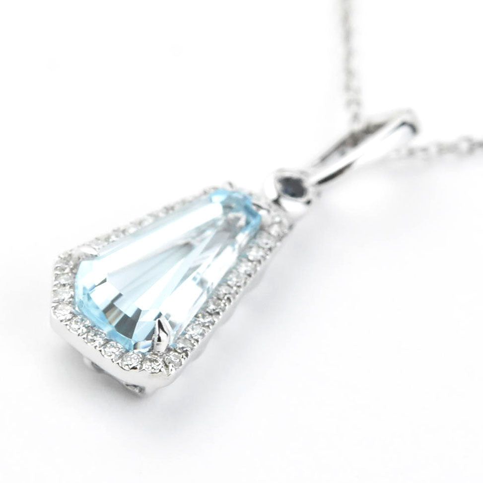 Asymmetrical Blue Topaz, Sapphire and Diamond Necklace