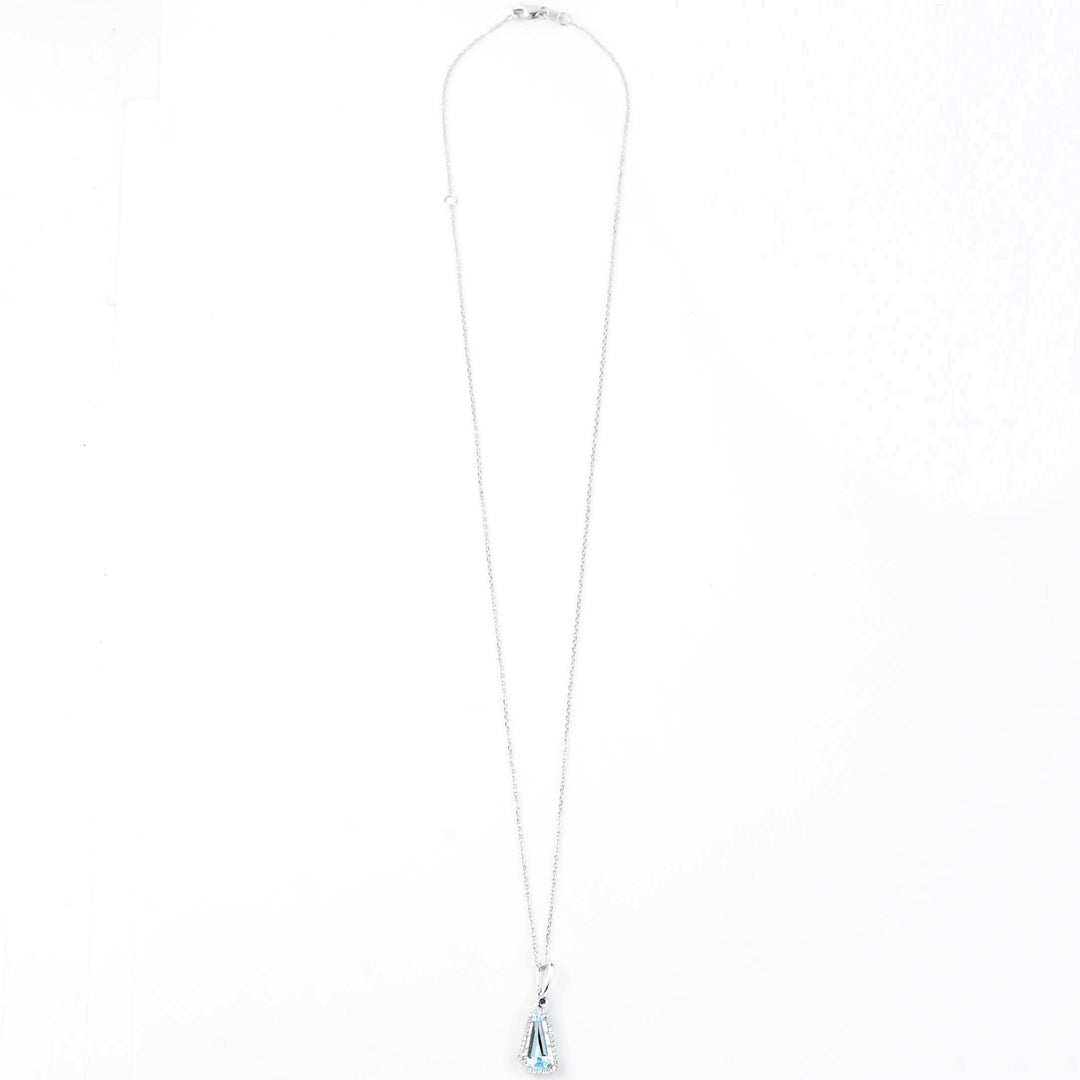 Asymmetrical Blue Topaz, Sapphire and Diamond Necklace