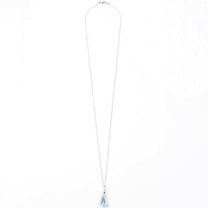 Asymmetrical Blue Topaz, Sapphire and Diamond Necklace