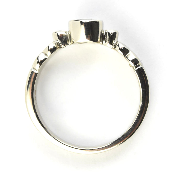 Celtic Sapphire Engagement Ring in White Gold
