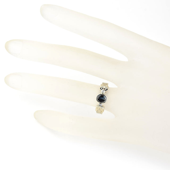 Celtic Sapphire Engagement Ring in White Gold
